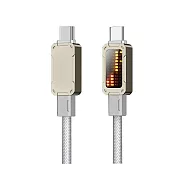 QinD 燈顯示充電線(1.2M)(100W) PD 快充線 -Type-C to Type-C-鈦色