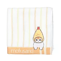 【日本Towel Museum】mofusand貓咪 無撚柔軟純棉方巾 ‧ 黃