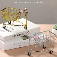 輕奢迷你置物小推車- 銀色