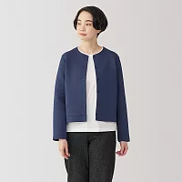 【MUJI 無印良品】女二重織裏毛開襟衫 M 深藍