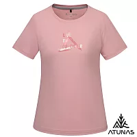 【ATUNAS 歐都納】女款排汗透氣短袖T恤/圖T/大尺碼 A8TS2528W- S 霧粉