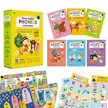 [小熊點讀系列] Power English：PHONICS自然發音法學習繪本(全套6冊+附QR Code音檔+贈拼讀錄音遊戲海報4張&單字拼讀卡182張)【支援小熊點讀錄音筆】