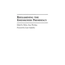 Reexamining the Eisenhower Presidency