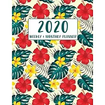 2020 Planner Weekly and Monthly： Pretty Cute Tropical Floral Schedule Organizer， Jan 1， 2020 to Dec 31， 2020， 8.5 x 11 Inches (21.59 x 27.94 cm)