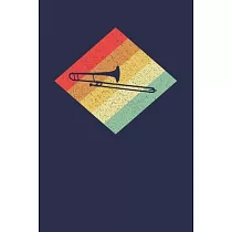 Trombone Player Notebook： Retro Vintage 80s Trombone 6 x 9 (A5) Graph Paper Squared Journal Gift for Trombone Players And Trombone Lovers (108 P
