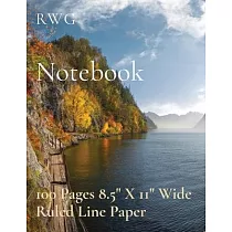 Notebook： 100 Pages 8.5" X 11" Wide Ruled Line Paper