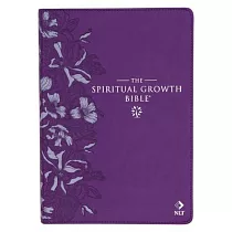 The Spiritual Growth Bible， Study Bible， NLT ─ New Living Translation Holy Bible， Faux Leather， Purple Debossed Floral