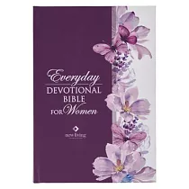 NLT Holy Bible Everyday Devotional Bible for Women New Living Translation， Purple Floral Printed