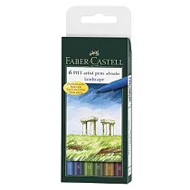 【FABER─CASTELL】FABER─CASTELL PITT藝術筆─景觀色系(6色入)