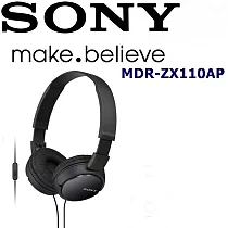 SONY MDR─ZX110AP 好音質 隨身便攜耳罩式I Phone 安卓 手機專用耳機 新力公司貨.保固一年 沉穩黑