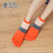 蒂巴蕾TOE SOCKS乾爽五指短襪─午夜的金色夕陽 橘