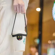Bone / Cup Tie 環保杯綁 飲料提袋 ─ 喵喵貓 (黑色)喵喵貓
