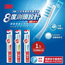 【3M】8度角潔效抗菌牙刷─標準刷頭纖細尖柔毛+平毛(1支入)