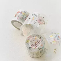 【Meow Illustration】粉紅嘉年華 霧面PET紙膠帶─特油白墨含離型紙