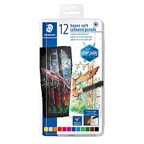 【STAEDTLER 施德樓】軟性色鉛筆 12色鐵盒裝