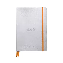 【Rhodia|GoalBook】A5_象牙色5x5方格_精裝軟皮封面_銀色