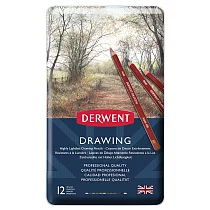 DERWENT炭精筆大地色系12色鐵盒裝