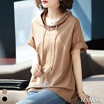 【MsMore】最強美魔女高含棉連帽長版上衣#106726M咖