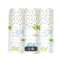 【E.dot】PEVA防霉防水浴簾(附掛環) 小魚