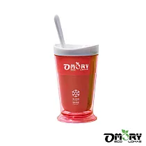 【OMORY】涼夏神奇酷涼奶昔冰沙杯(附匙)─ (紅)