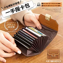 CHENSON真皮 11卡一手握信封卡包 (W20112─B) 咖啡