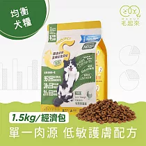 【毛起來】【毛食事計畫】 護膚低敏犬糧─S11田園雞與糙米 1.5kg