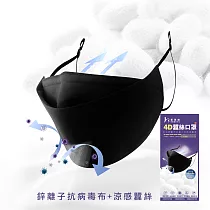 【K’s 凱恩絲】KF94韓版4D立體透氣蠶絲口罩─成人專用款(鋅離子抗菌.抗病毒布料) 黑色