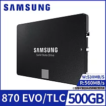 【SAMSUNG 三星】SSD 870 EVO 500GB 2.5吋固態硬碟(MZ─77E500BW)公司貨