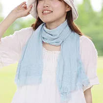 【日本ORIM今治毛巾】抗UV瞬吸汗 柔軟純棉 毛巾薄圍巾 ‧ 水色