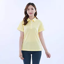 【遊遍天下】女款吸濕排汗抗UV機能POLO衫(GS1033) 2XL 黃白