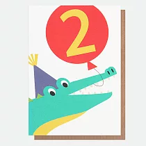 Caroline Gardner 英國進口週歲生日小卡─ 小鱷魚2歲生日