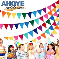 【Ahoye】120片18*28慶典彩色三角旗 70米