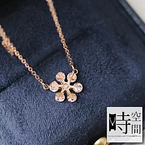 『時空間』帕茨河極光幻影雪花鑲鑽造型(18Kgp????)項鍊 玫瑰金