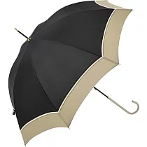 【日本because】Plain Bicolor 氣質雙色拼接輕量直傘 ‧ 黑