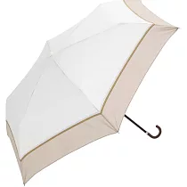 【日本because】Plain Bicolor 氣質雙色拼接輕量折傘 ‧ 白