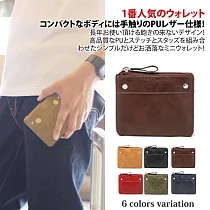 【Sayaka紗彌佳】日本青山潮流復古油蠟工藝皮革零錢收納包 ─咖啡色