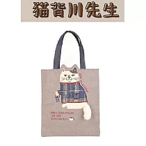 日本Kusuguru<貓背川先生>貓背川先生之咖啡時光手提包─(灰色)