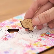 【克里斯多插畫森林】水彩風拼圖─120 片木拼圖─伴