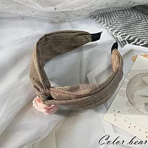 【卡樂熊】英倫風扭結絲線造型髮箍(三色)─ 淺棕