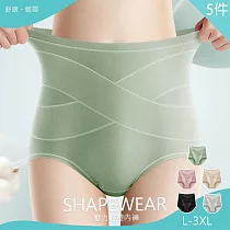 【KISSDIAMOND】超值5件組 高腰X壓力輕塑收腹純棉內褲(KDW─7177) 2XL 超值5件組