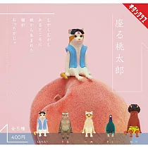 【日本正版授權】全套5款 坐姿桃太郎 扭蛋/轉蛋 坐姿貓/坐姿狗 柴犬/猴子 307532