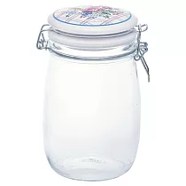 GREENGATE / Elina white 玻璃儲物罐1L
