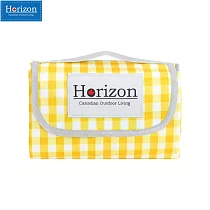 【Horizon 天際線】法式格紋加大款輕便防潮野餐墊 200x200cm 蜂蜜檸檬