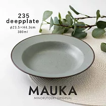 【日本Minoru】Mauka職人素窯 陶瓷餐碗380ml ‧ 灰丁藍