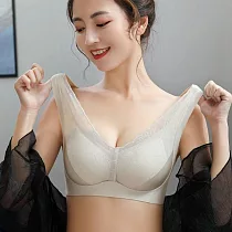 【唯蜜色】乳膠無痕小胸聚攏反重力無鋼圈收副乳背心內衣 L 膚色(36/80ABC)