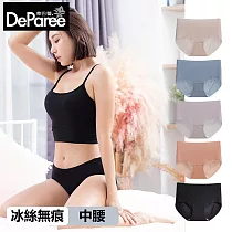 蒂巴蕾 Nude無痕冰絲植物系桑蠶絲抗菌女內褲(中腰全無痕) 10D─XL XL 鴿子藍色