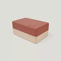 【QMAT】加厚瑜珈磚─雙色 台灣製(瑜珈輔具 Yoga Blocks) 豆沙奶茶