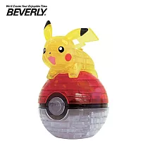 【日本正版授權】BEVERLY 皮卡丘&寶貝球 立體水晶拼圖 61片 3D拼圖/水晶拼圖 公仔/模型 寶可夢/神奇寶貝