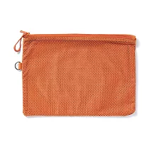 【MUJI 無印良品】聚酯纖維雙拉鍊袋L.橘