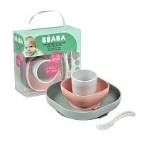 BEABA 矽膠學習餐具4件組─ 薄荷